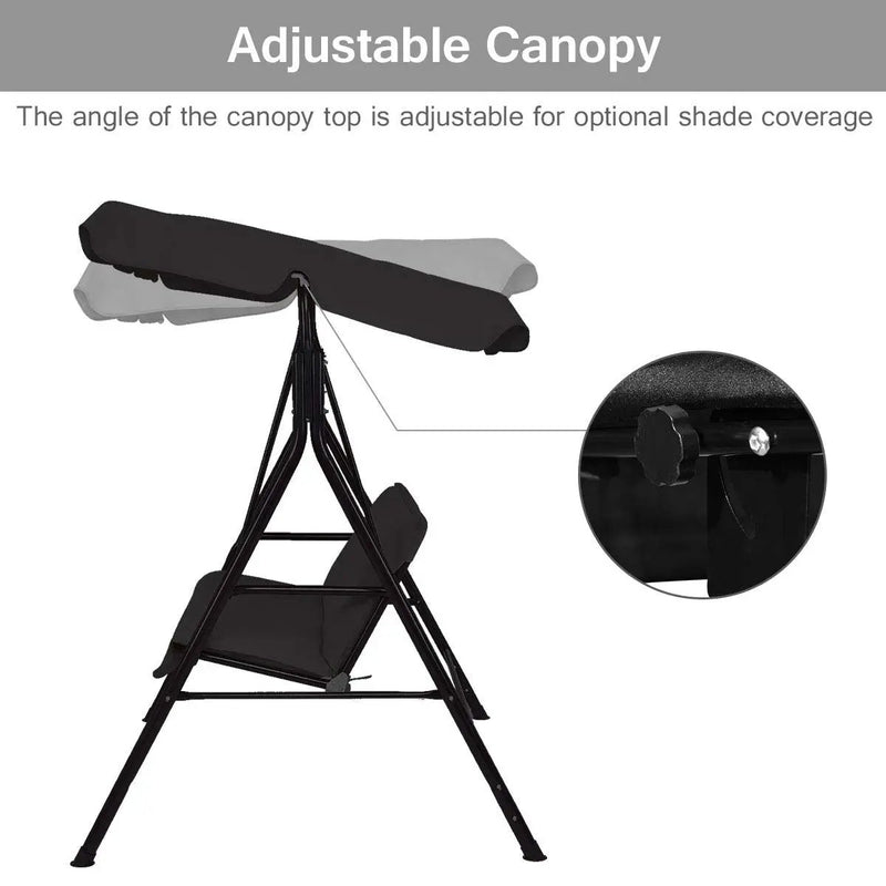 Loveseat Cushioned Patio Steel Frame Swing Glider by DirectDeals