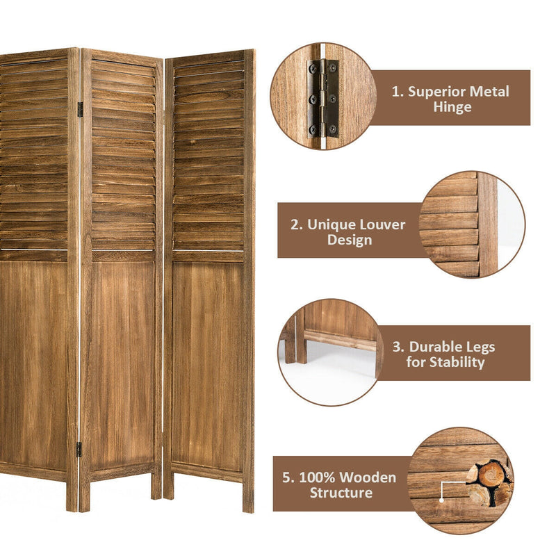 5.6 Ft Tall 4 Panel Folding Privacy Room Divider by DirectDeals