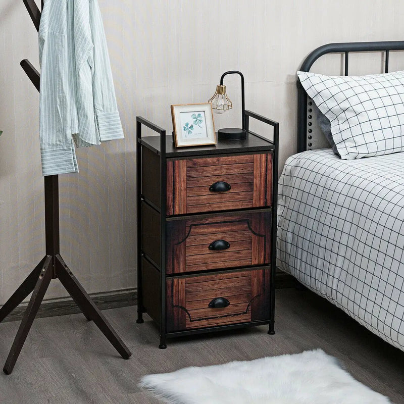 Industrial 3-Layers Fabric Dresser with Fabric Drawers and Steel Frame by DirectDeals