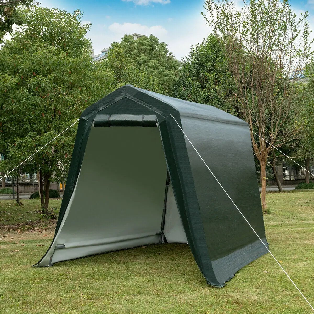 Outdoor Carport Shed with Sidewalls and Waterproof Ripstop Cover by DirectDeals