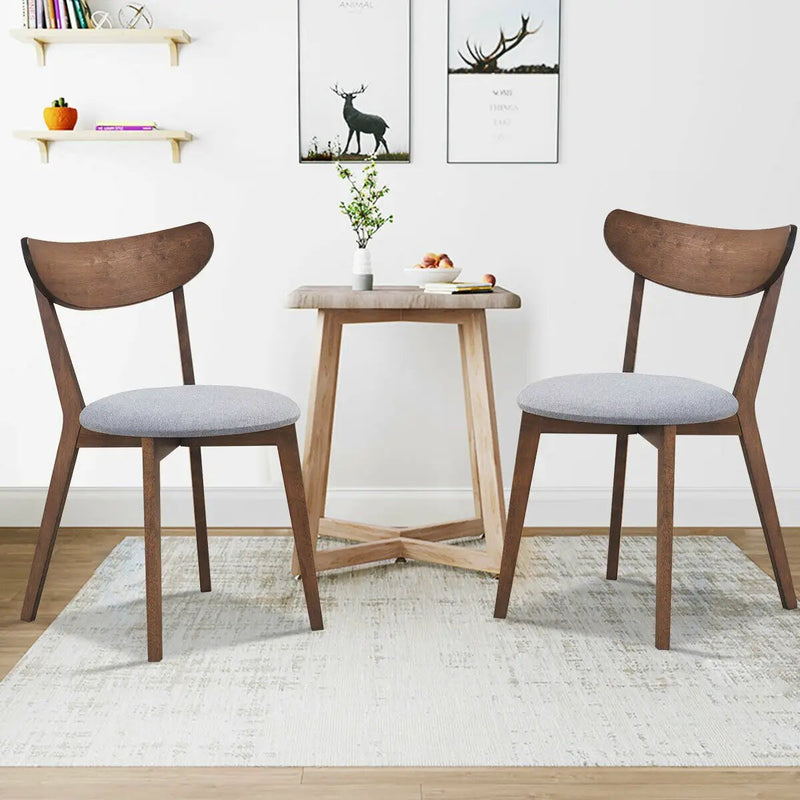 Set of 2 Dining Chairs Upholstered Curved Back Side by DirectDeals