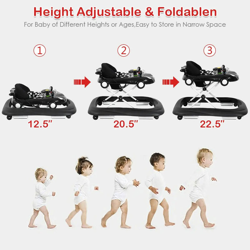 2-in-1 Foldable Baby Walker with Music Player and Lights by DirectDeals