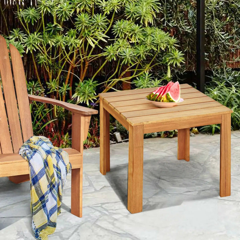 Wooden Square Patio Coffee Bistro Table by DirectDeals