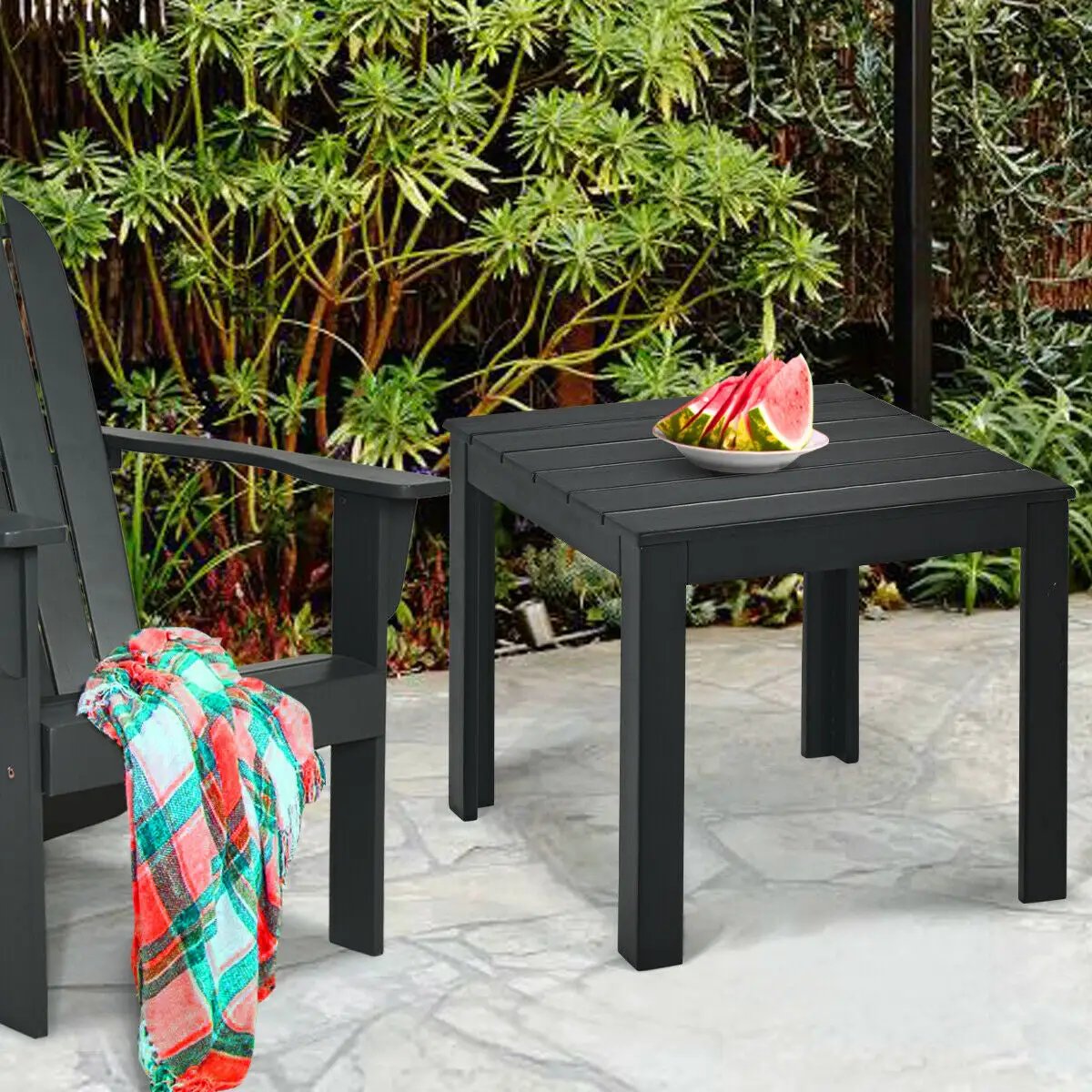 Wooden Square Patio Coffee Bistro Table by DirectDeals