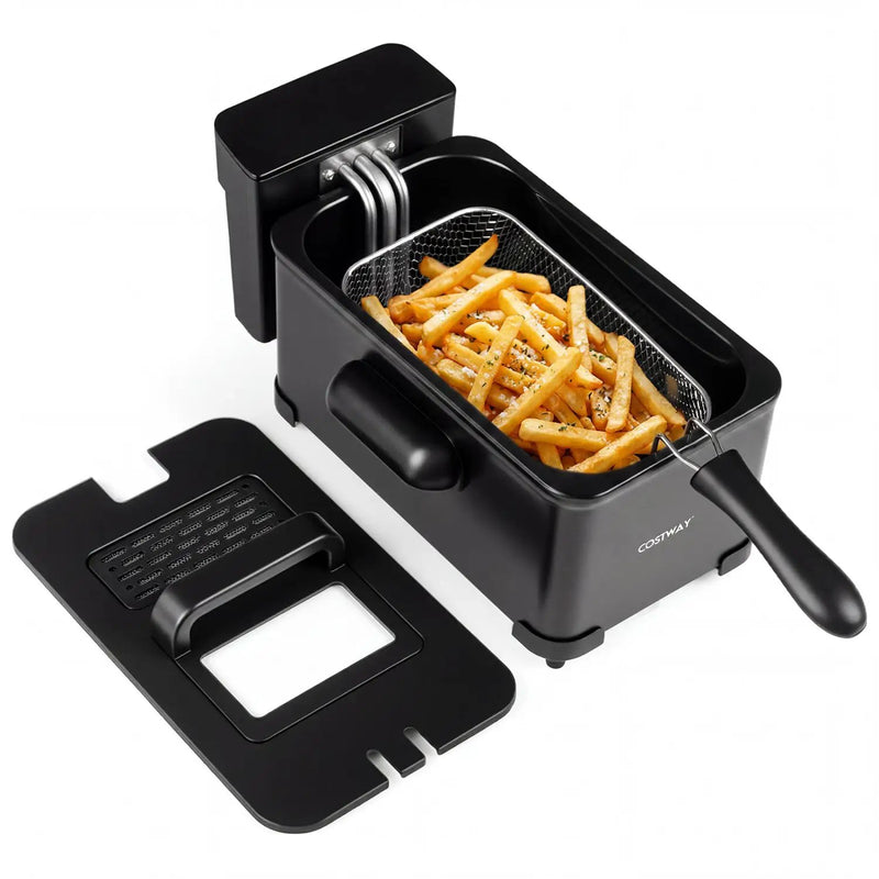 3.2-Qt Electric Deep Fryer with 1700W LED Touch Screen and Enamel Oil Tank by DirectDeals