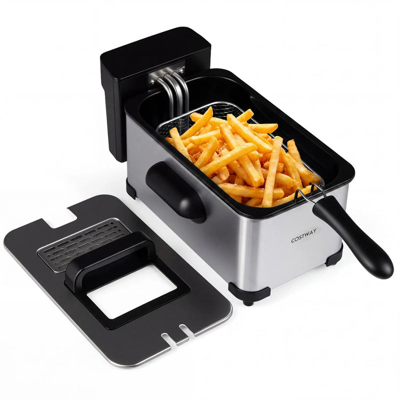 3.2-Qt Electric Deep Fryer with 1700W LED Touch Screen and Enamel Oil Tank by DirectDeals
