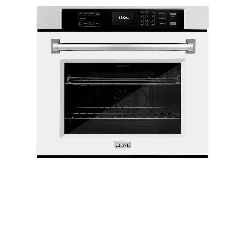 ZLINE 30"Professional True Convection Single Wall Oven, Air Fry, Self Clean, DuraSnow® White Matte WASS-WM-30 by Farmhouse Kitchen and Bath