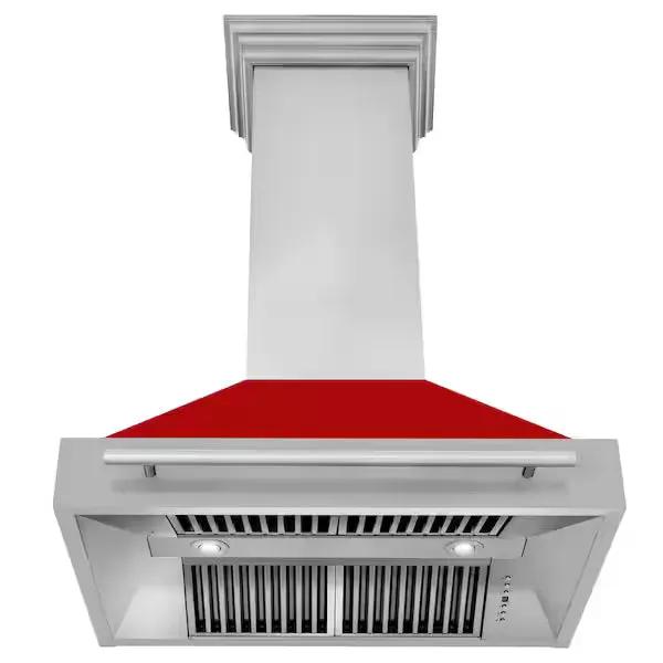 ZLINE 36" Autograph Stainless Red Gloss Wall Range Hood 8654STX-RG-36, photo 2 of 4