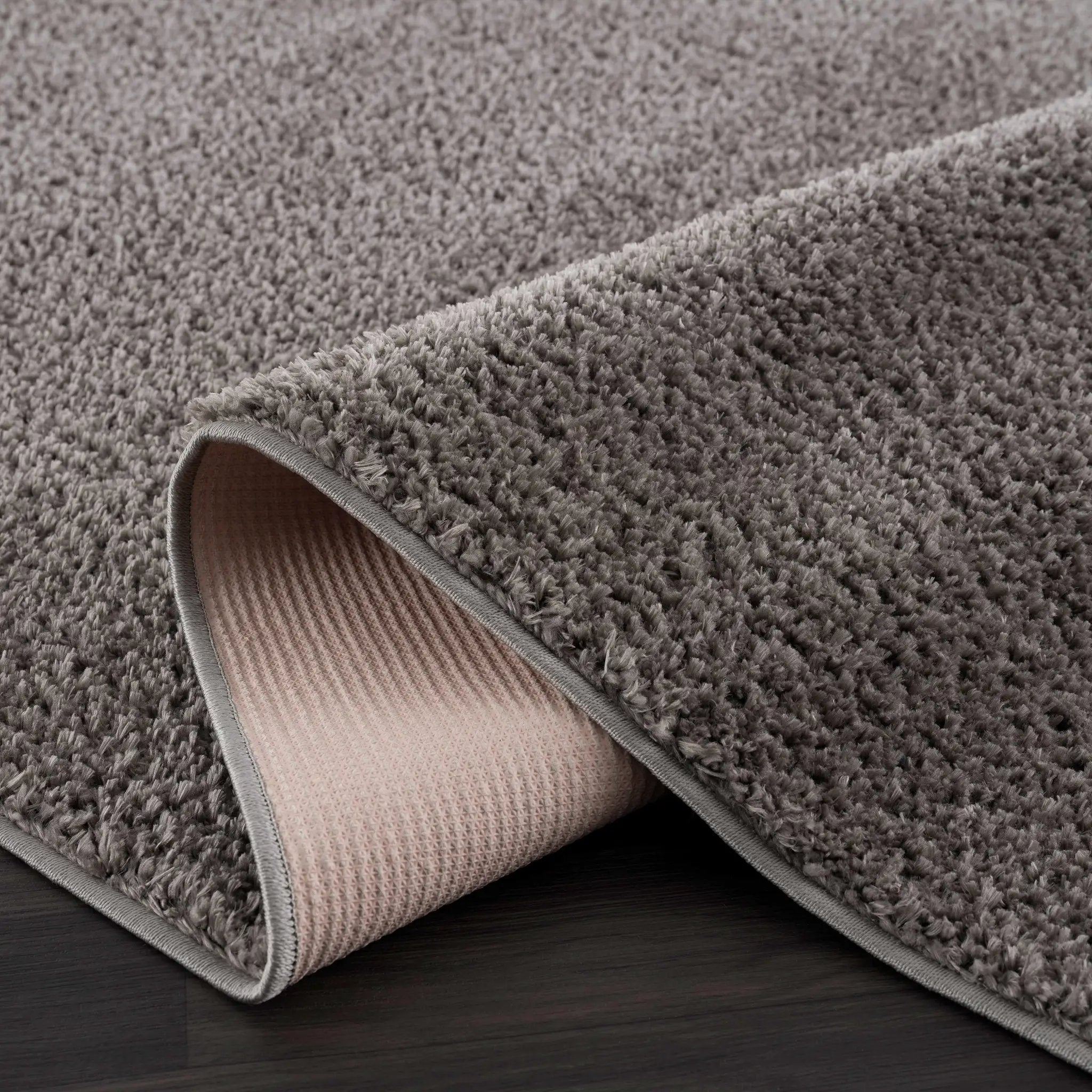 Judy Solid Dark Gray Washable Shag Rug - Clearance by Boutique Rugs