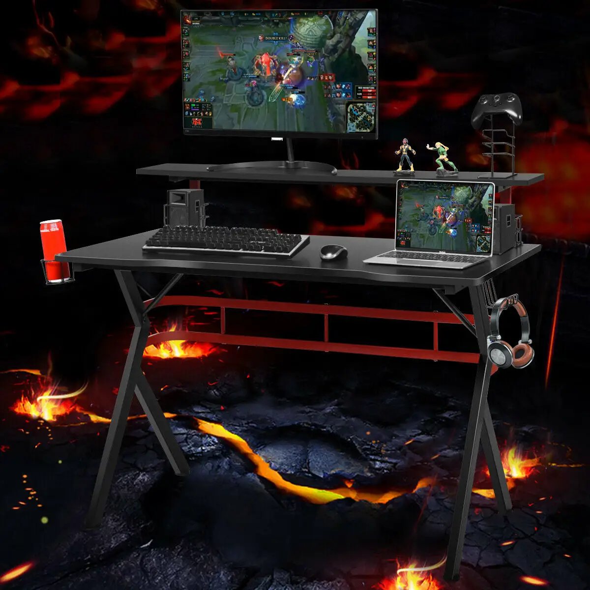 Gaming Computer Multifunctional Storage Desk by DirectDeals