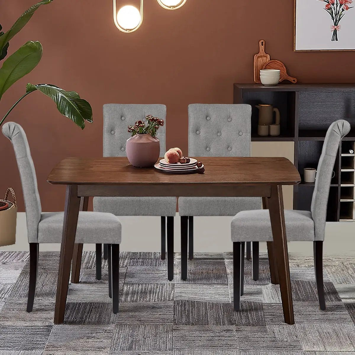 2 Pieces Tufted Dining Chair Set with Adjustable Anti-Slip Foot Pads by DirectDeals