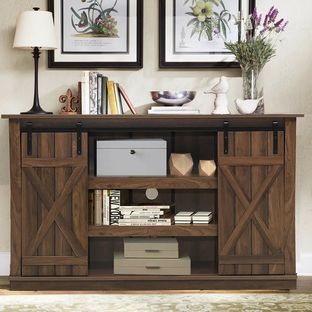 Sliding Barn TV Stand Console Table by DirectDeals