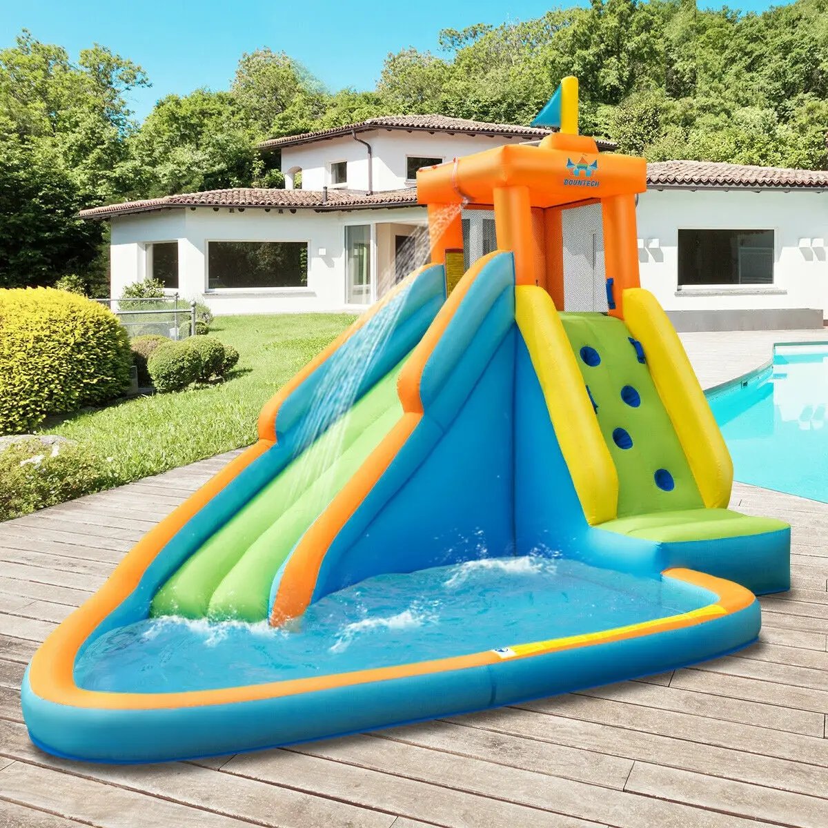 Inflatable Water Slide Kids Bounce House with 740W Blower by DirectDeals
