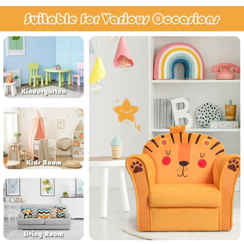 Kids Armrest Lion Upholstered Sofa by DirectDeals