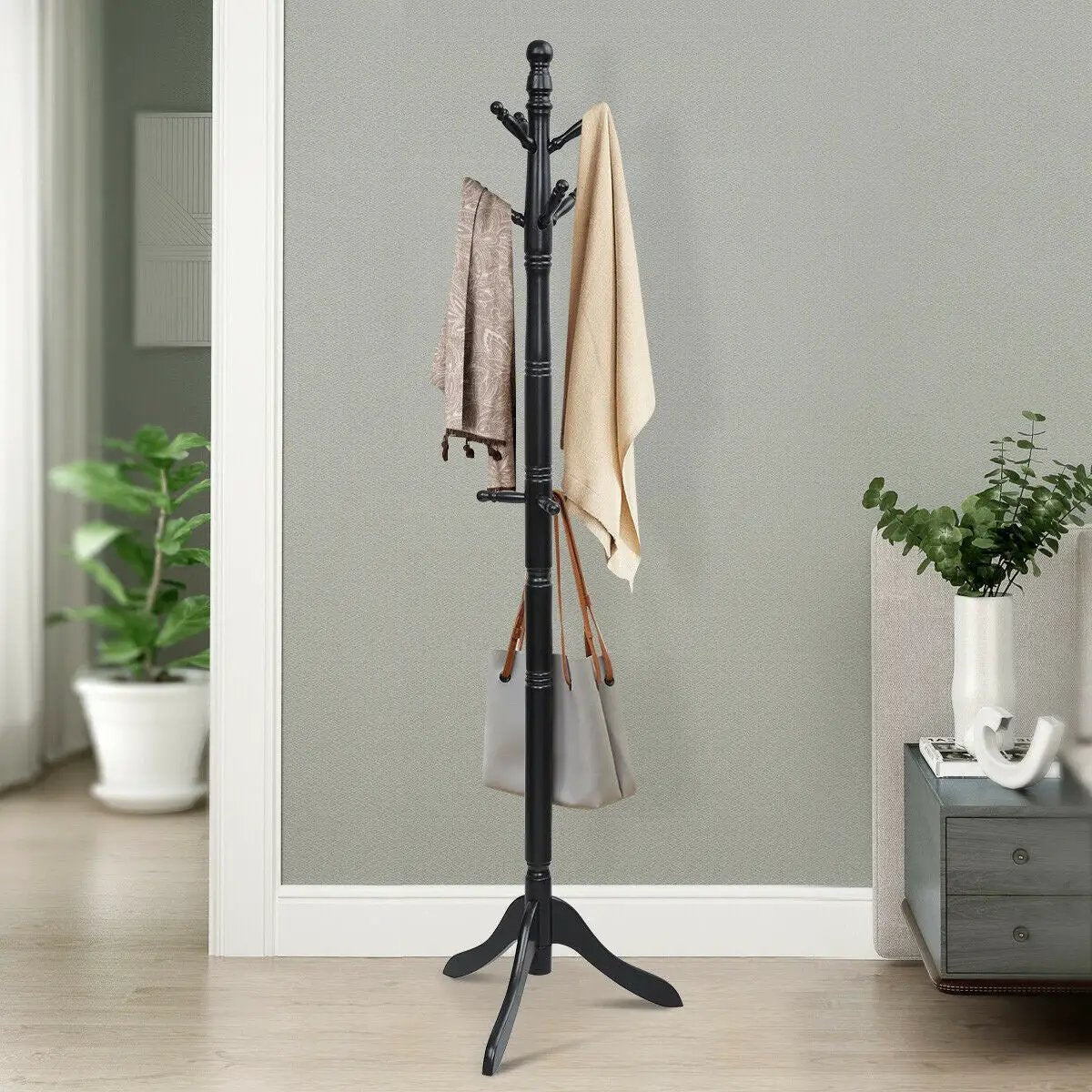 Entryway Height Adjustable Coat Stand with 9 Hooks by DirectDeals