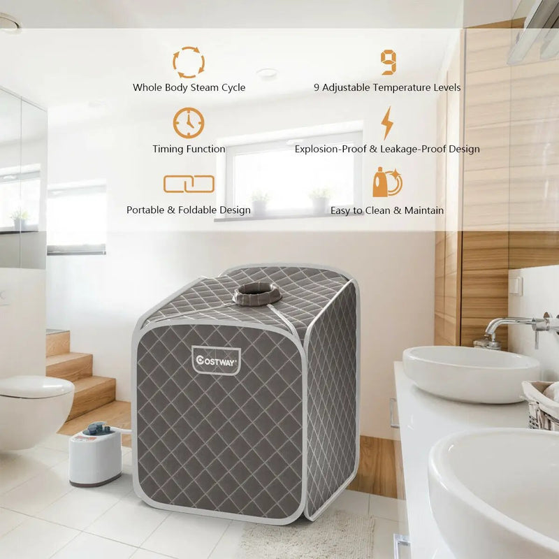 2L Portable Folding Steam Sauna Spa-Gray by DirectDeals