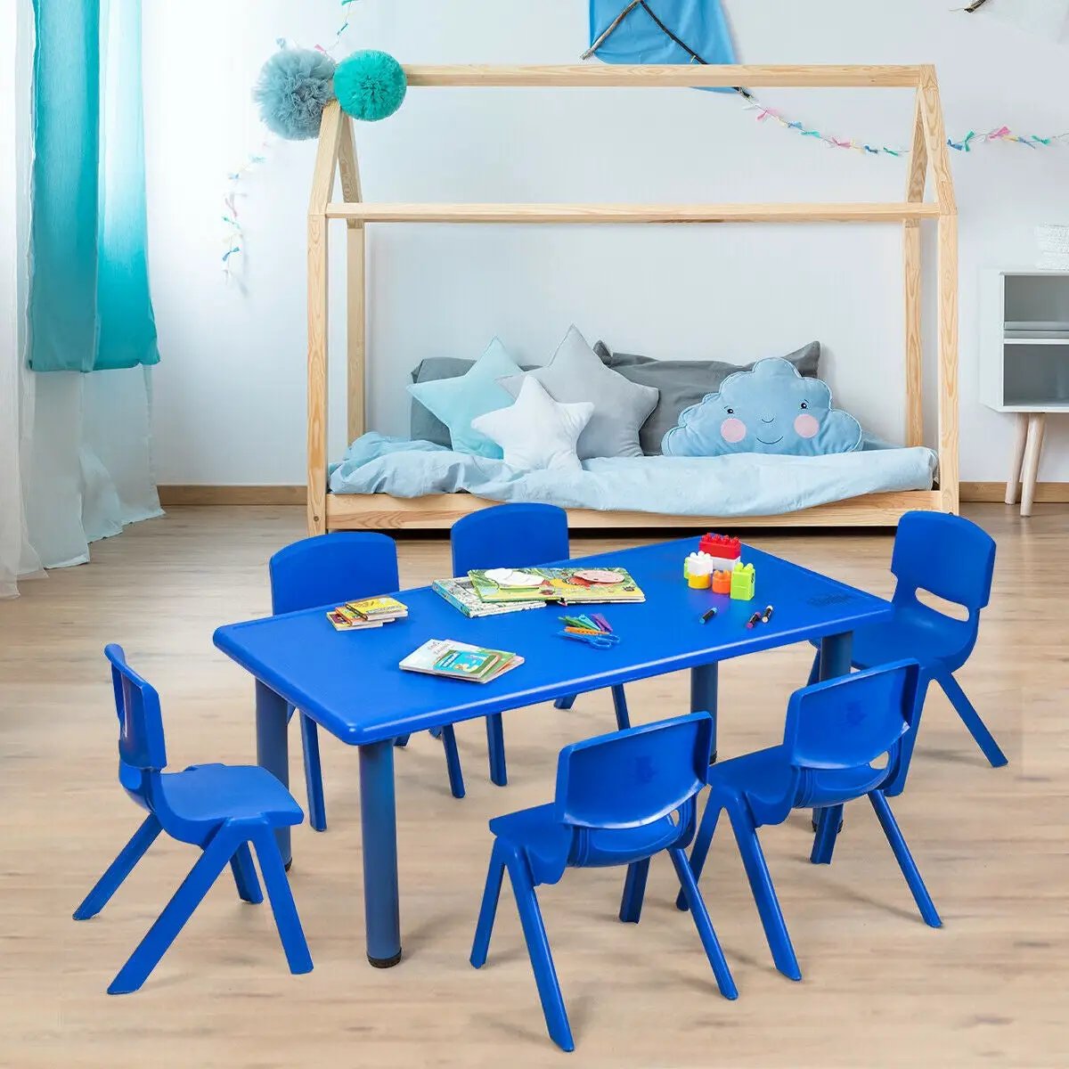 6-pack Kids Plastic Stackable Classroom Chairs by DirectDeals