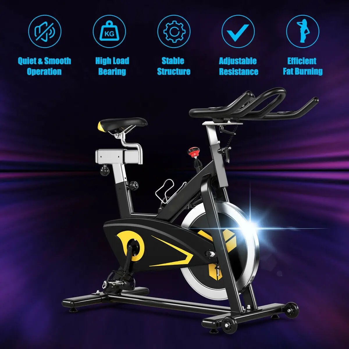 Magnetic Exercise Bike Fixed Belt Drive Indoor Bicycle by DirectDeals