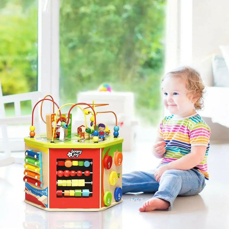 7-in-1 Wooden Activity Cube Toy by DirectDeals