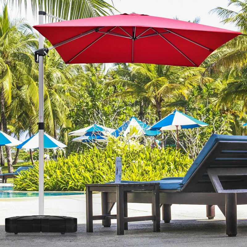 260 lbs Offset Patio Umbrella Base with Wheels Sand Water Filled by DirectDeals