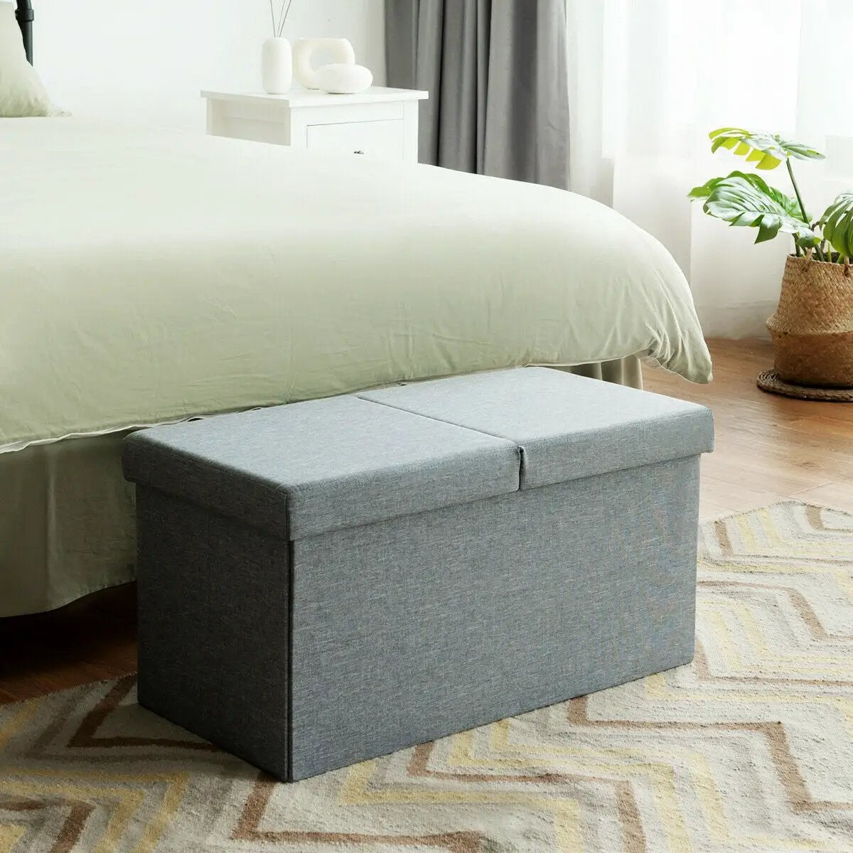30 Inch Folding Storage Ottoman with Lift Top by DirectDeals