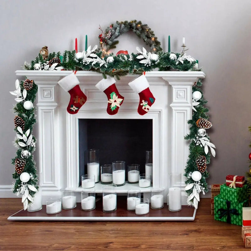 9 Feet Pre-Lit Artificial Christmas Garland with LED Lights by DirectDeals