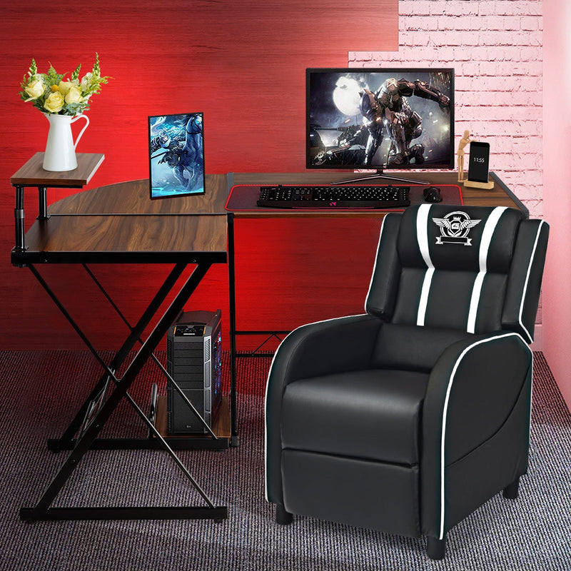 L-Shaped Desk Reversible Corner Computer Desk with Movable Shelf and CPU Stand by DirectDeals