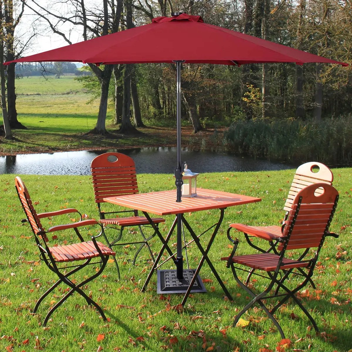 17.5 Inch Heavy Duty Square Umbrella Base Stand of 30 lbs for Outdoor by DirectDeals