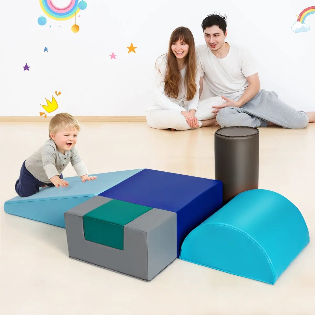 6 Piece Climb Crawl Play Set Indoor by DirectDeals