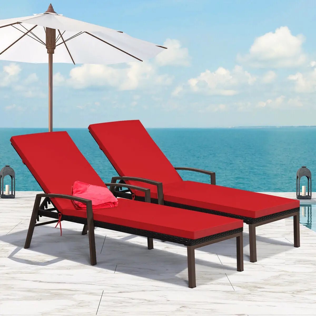 2 Pieces Patio Rattan by DirectDeals