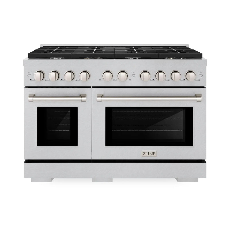ZLINE 48"Paramount Dual Fuel Range DuraSnow® Stainless Steel SDRS-48 by Farmhouse Kitchen and Bath