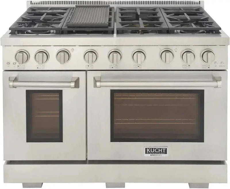 Kucht 48" Freestanding Professional Gas Range KFX4800X-S by Farmhouse Kitchen and Bath