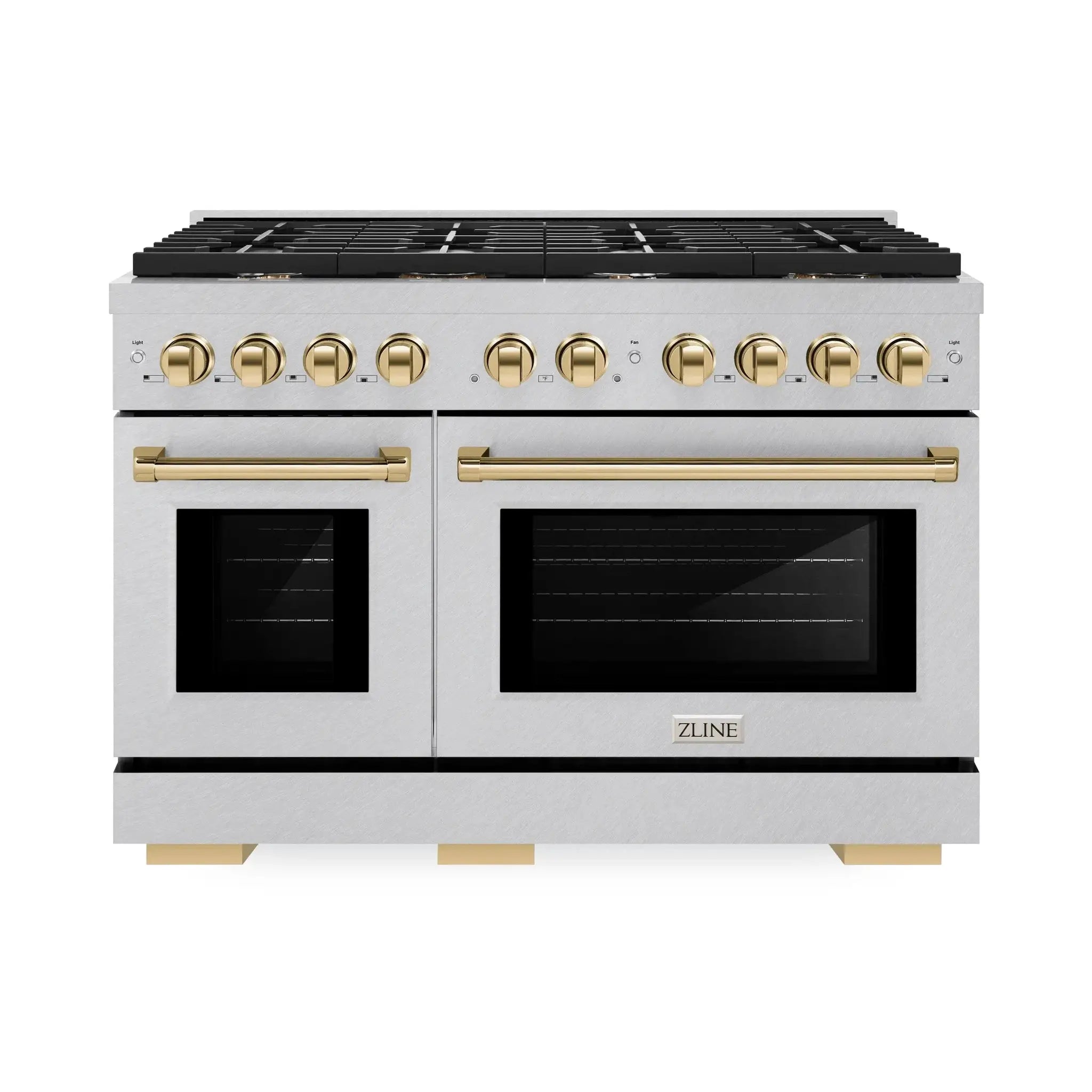 ZLINE 48"Paramount Dual Fuel Range DuraSnow® Gold SDRSZ-48-G by Farmhouse Kitchen and Bath