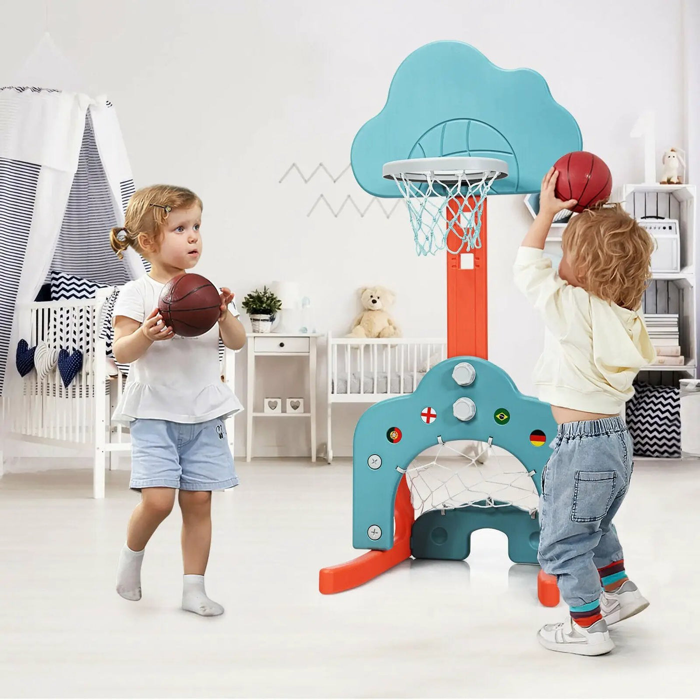 3-in-1 Kids Basketball Hoop Set with Balls by DirectDeals