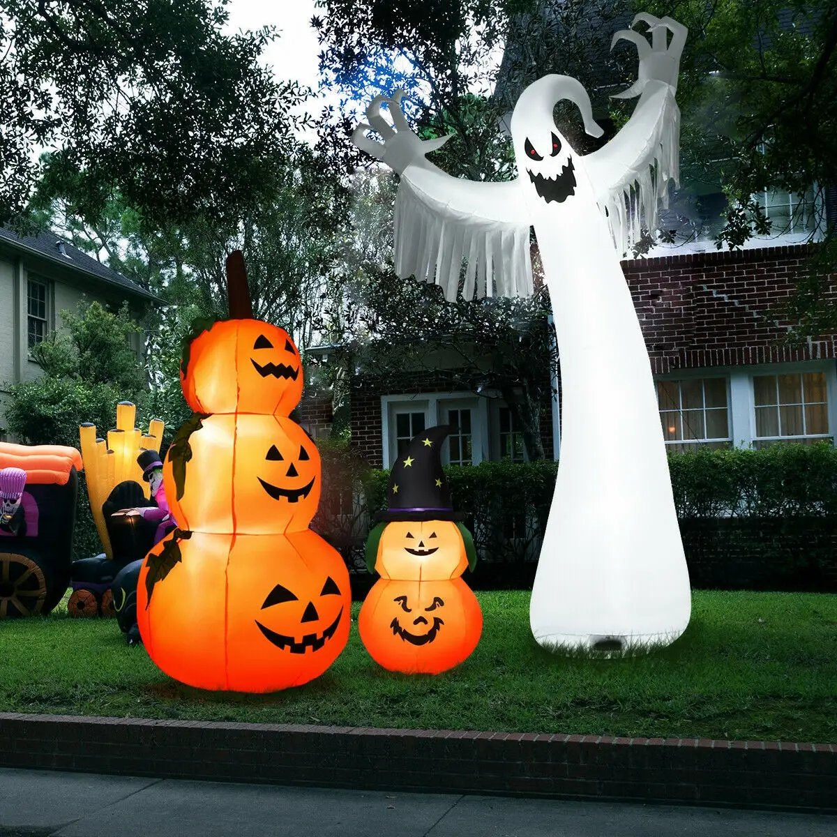 12 Feet Halloween Inflatable Spooky Ghost with Blower and LED Lights by DirectDeals