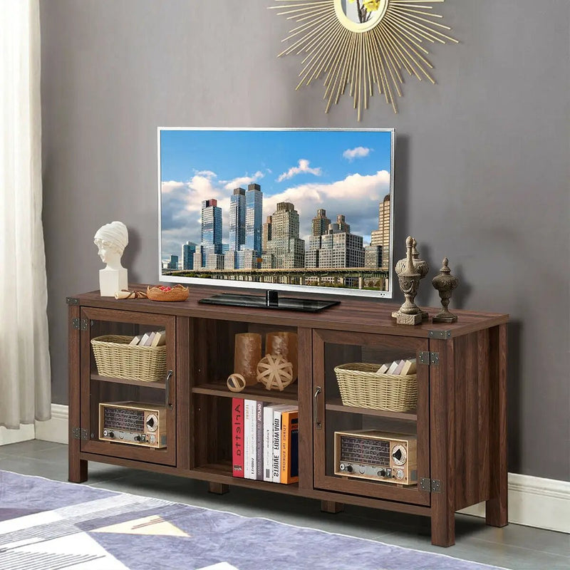 TV Stand Entertainment Center for TVs up to 65 Inch with Storage Cabinets by DirectDeals