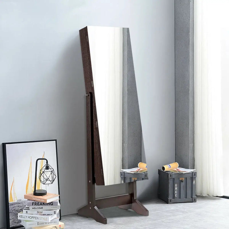 Standing Jewelry Armoire Cabinet with Full Length Mirror by DirectDeals