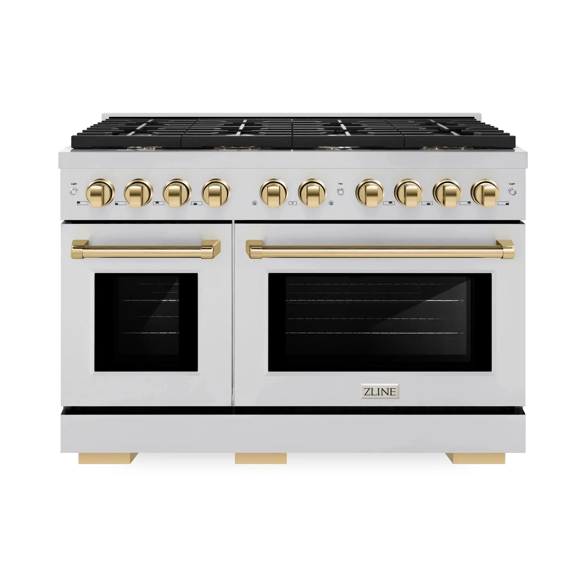 ZLINE 48"Paramount Dual Fuel Range Stainless Steel Gold SDRZ-48-G by Farmhouse Kitchen and Bath