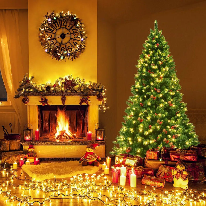 6.5 Feet Pre-lit Hinged Christmas Tree with LED Lights by DirectDeals