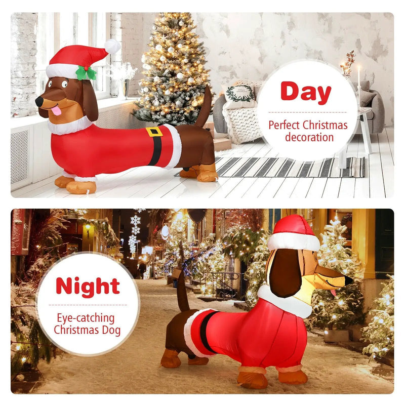 5 Feet Inflatable Christmas Dog with LED Lights by DirectDeals
