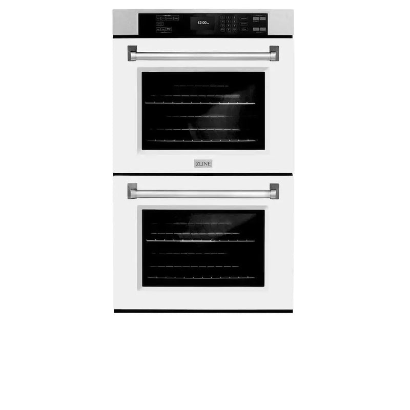 ZLINE 30"Professional True Convection Double Wall Oven, Air Fry, Self Clean, DuraSnow® White Matte WADS-WM-30 by Farmhouse Kitchen and Bath