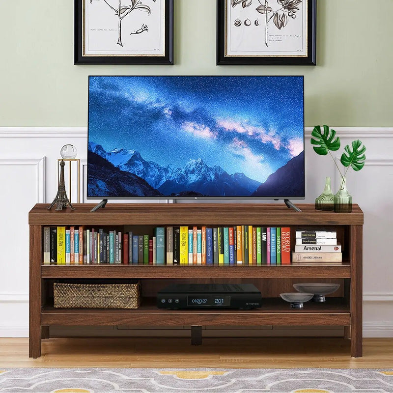 3-Tier TV Stand Console Cabinet for TV's up to 45 Inch with Storage Shelves by DirectDeals