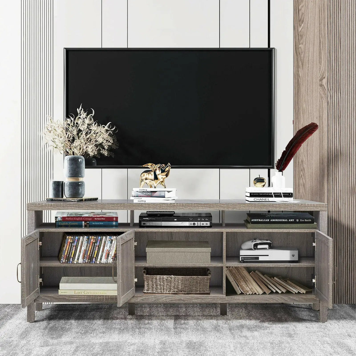 Universal TV Stand Entertainment Media Center for TV's up to 65 Inch by DirectDeals