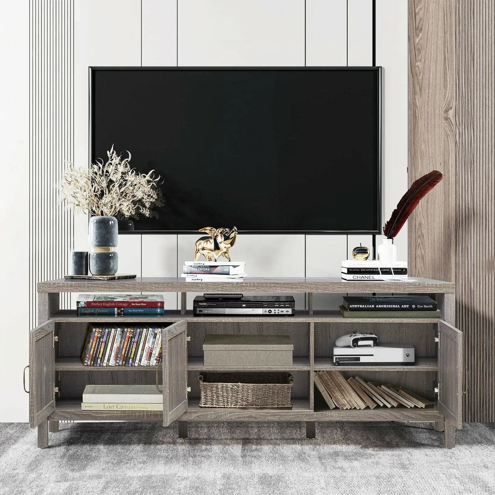 Universal TV Stand Entertainment Media Center for TV's up to 65 Inch by DirectDeals