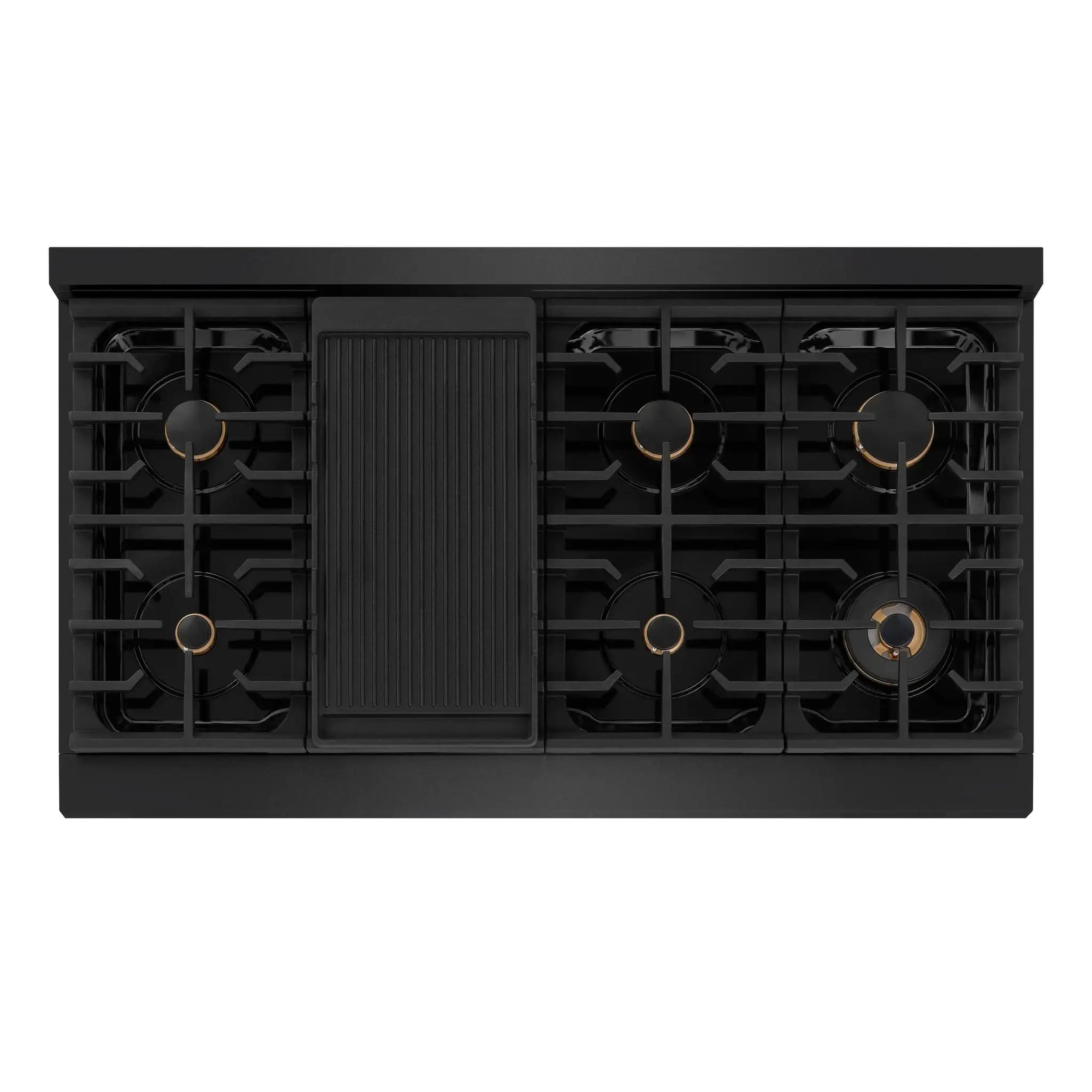 ZLINE 48" Paramount Gas Rangetop Black Stainless Steel Champagne Bronze SRTBZ-48-CB by Farmhouse Kitchen and Bath