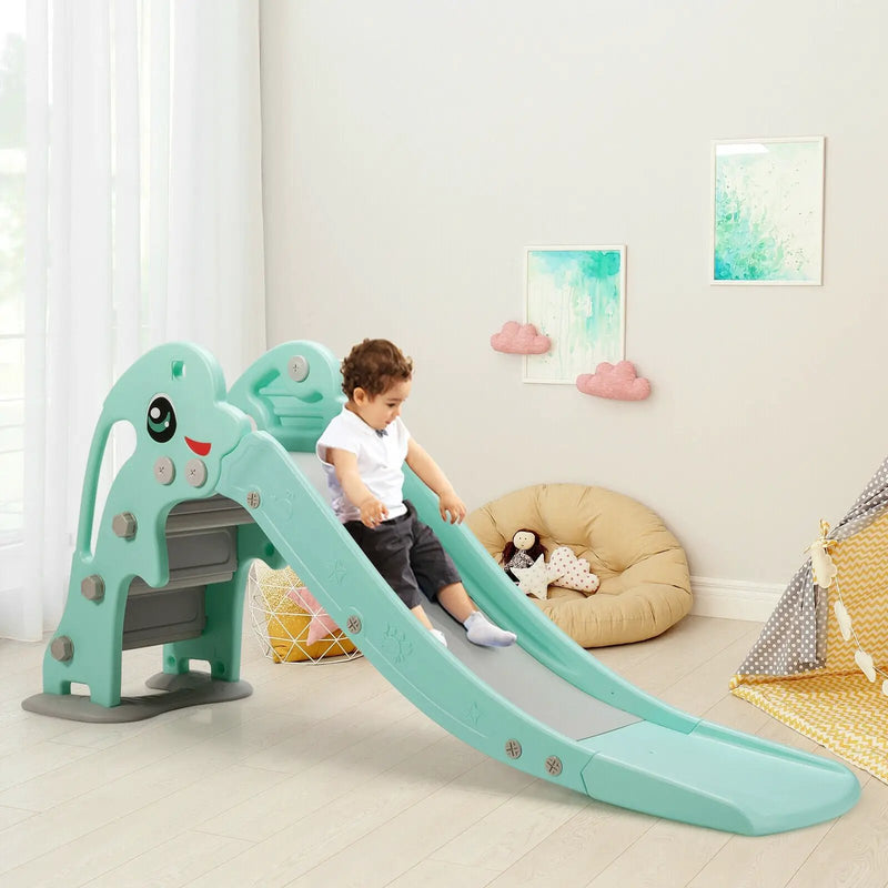 3-in-1 Kids Climber Slide Play Set with Basketball Hoop and Ball by DirectDeals