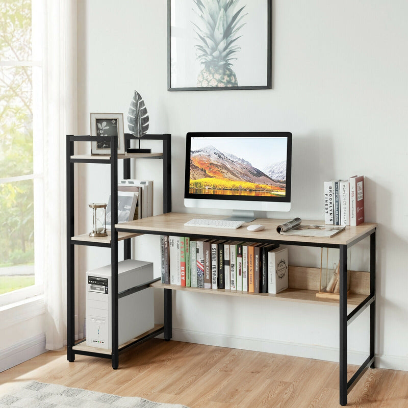 59-Inch Computer Desk Home Office Workstation 4-Tier Storage Shelves by DirectDeals