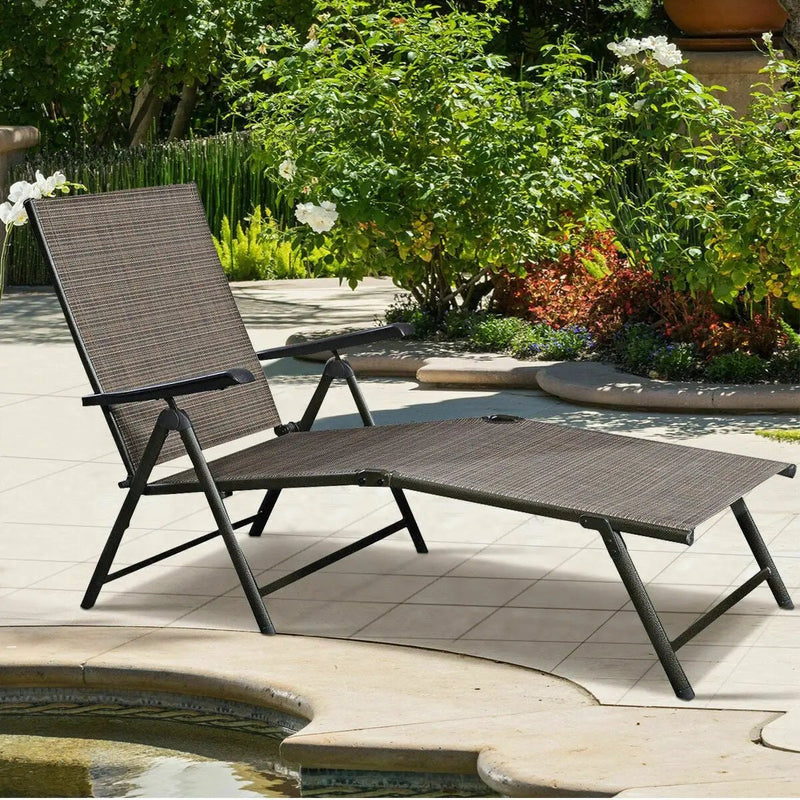 Set of 2 Adjustable Chaise Lounge Chair with 5 Reclining Positions by DirectDeals