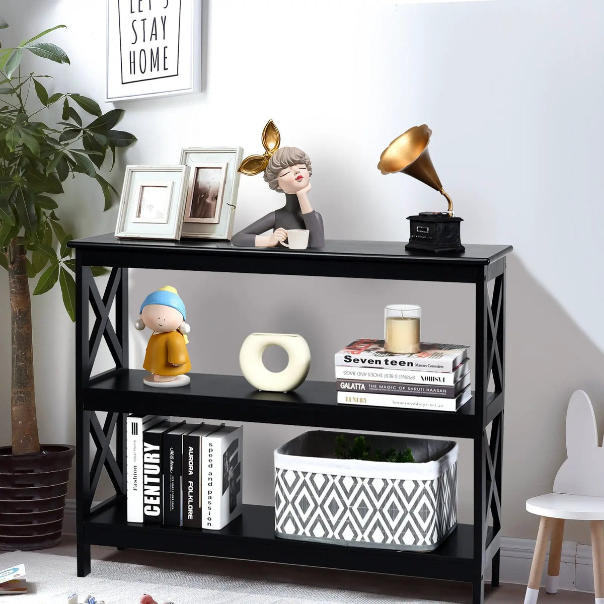 3-Tier Console X-Design Sofa Side Accent Table by DirectDeals
