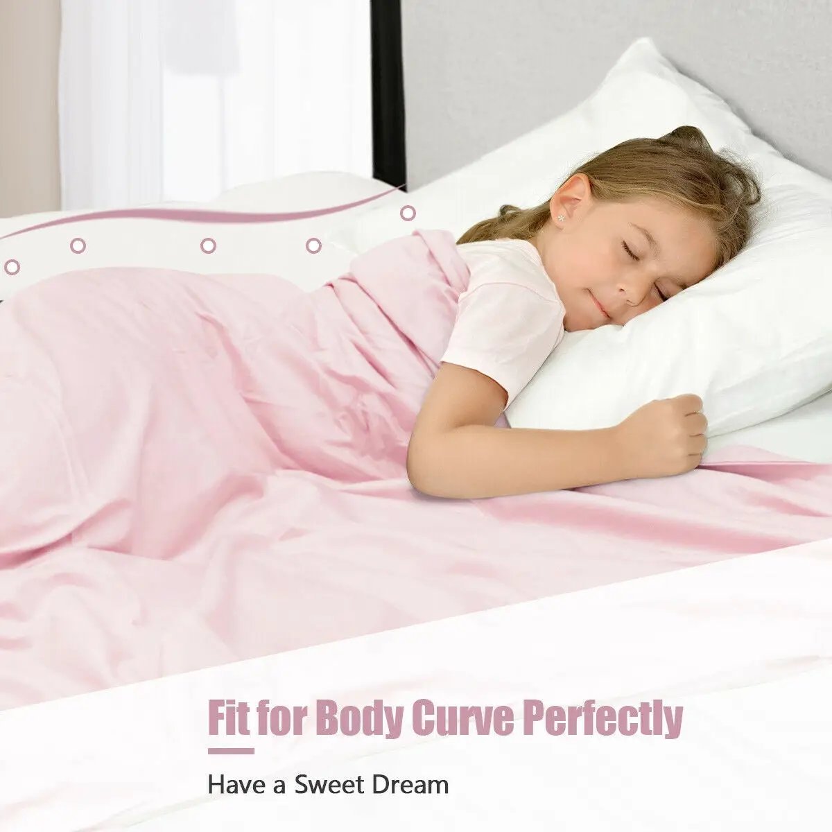 10lbs 3 Pieces Heavy Weighted Duvet Blanket-Pink by DirectDeals